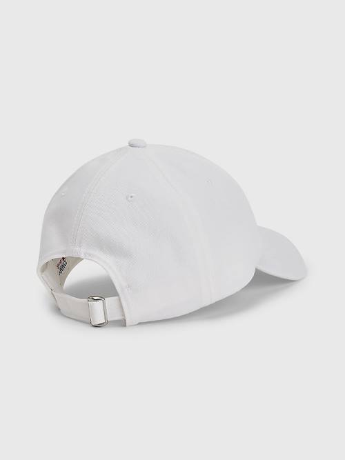 White Tommy Hilfiger Tommy Jeans Flag Cap Men's Hats | TH476KSH