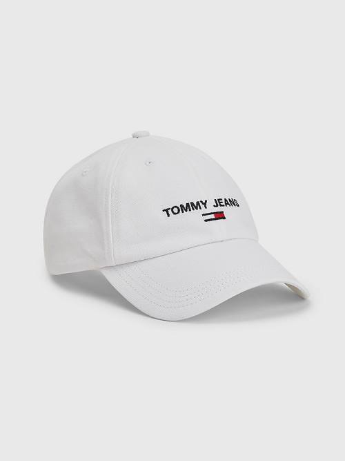 White Tommy Hilfiger Tommy Jeans Flag Cap Men\'s Hats | TH476KSH