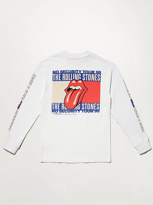 White Tommy Hilfiger Tommy Revisited Long Sleeve Rolling Stones Men's T Shirts | TH610WYT