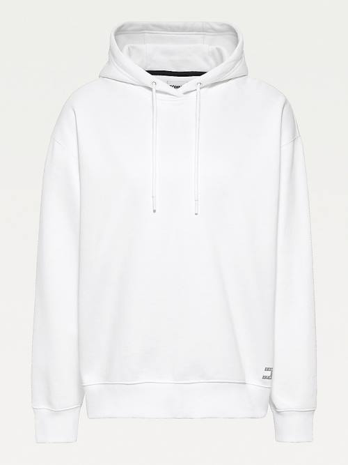 White Tommy Hilfiger Tonal Drawstring Women's Hoodie | TH934VIB