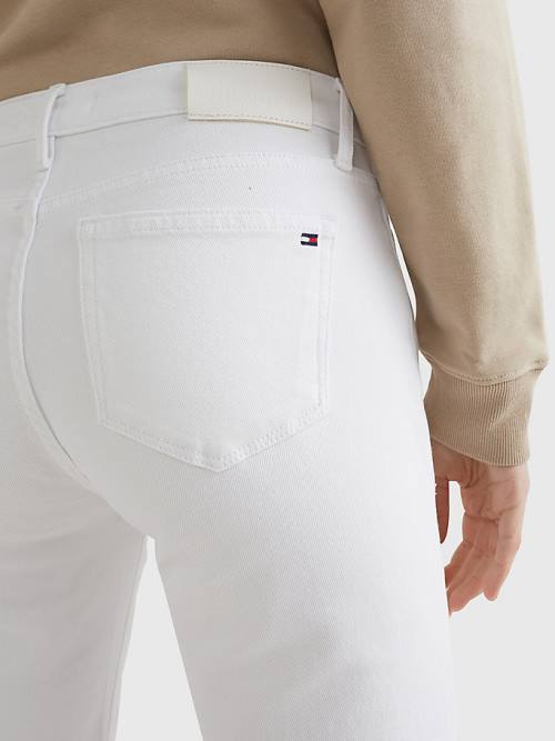 White Tommy Hilfiger Venice Slim White Denim Women's Shorts | TH791AZD