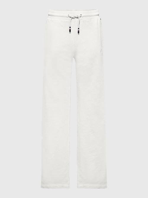 White Tommy Hilfiger Wide Leg Signature Logo Sweatpants Girls\' Pants | TH640FRK