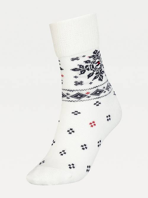 White Tommy Hilfiger Wool Boot Women\'s Socks | TH927DMF