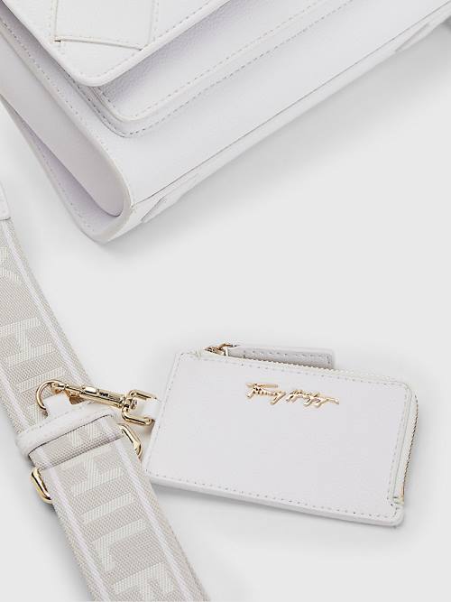 White Tommy Hilfiger Woven Crossover Women's Bags | TH293FML