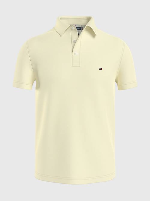 Yellow Tommy Hilfiger 1985 Essential Slim Fit Men's Polo Shirts | TH879IKQ