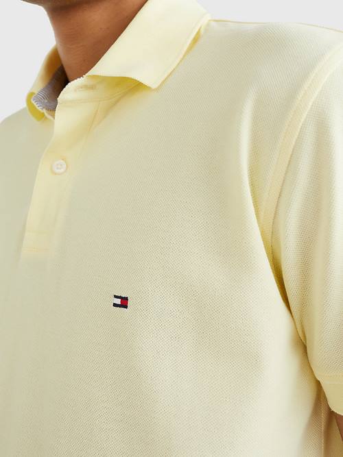 Yellow Tommy Hilfiger 1985 Essential TH Flex Men's Polo Shirts | TH295DJC