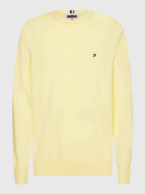 Yellow Tommy Hilfiger 1985 Essential TH Flex Sweatshirt Men's Sweaters | TH451QWV