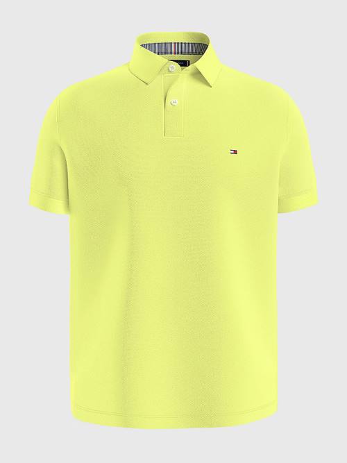 Yellow Tommy Hilfiger 1985 Essential TH Flex Men's Polo Shirts | TH761LVD