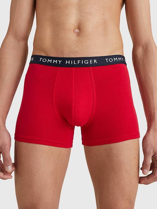 Yellow Tommy Hilfiger 3-Pack Logo Waistband Trunks Men's Underwear | TH085WEZ