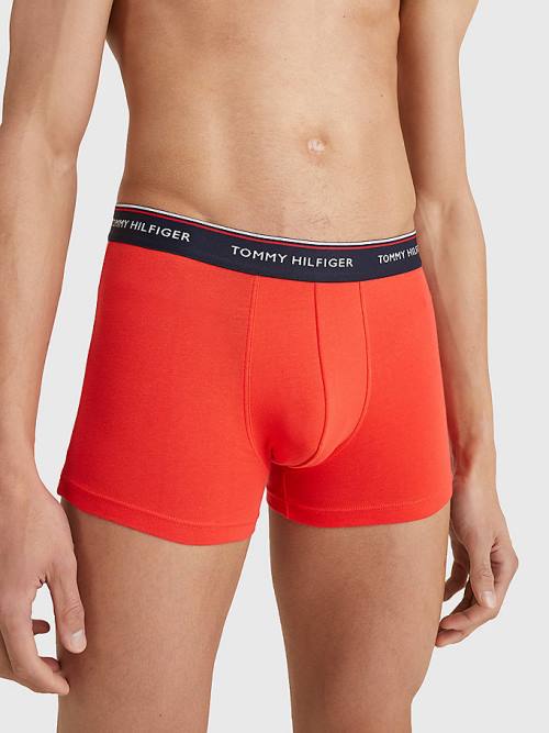 Yellow Tommy Hilfiger 3-Pack Premium Logo Waistband Trunks Men's Underwear | TH865WVM