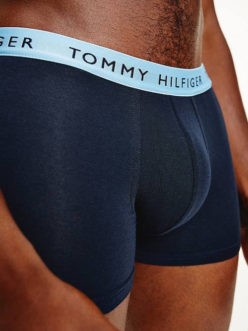 Yellow Tommy Hilfiger 3-Pack Repeat Logo Trunks Men's Underwear | TH231AEW