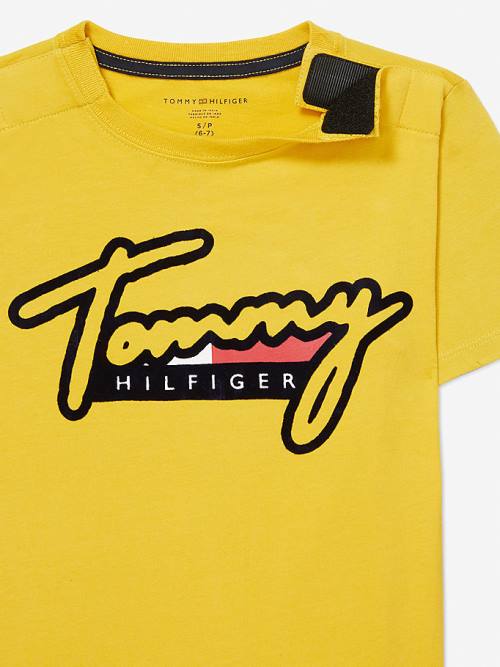 Yellow Tommy Hilfiger Adaptive Pure Cotton Logo Boys' T Shirts | TH350SVR