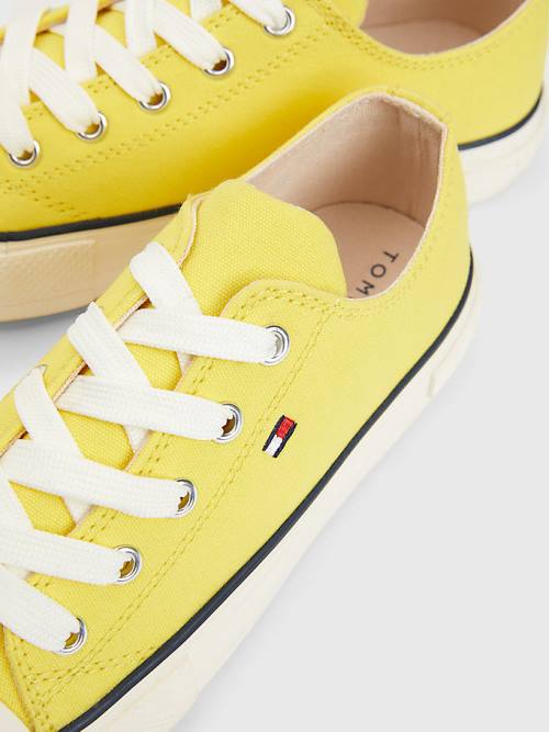 Yellow Tommy Hilfiger Canvas Chunky Low-Top Girls' Sneakers | TH813NMU