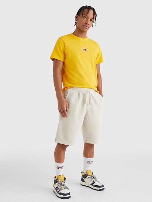 Yellow Tommy Hilfiger Circle Logo Men's T Shirts | TH431VIB