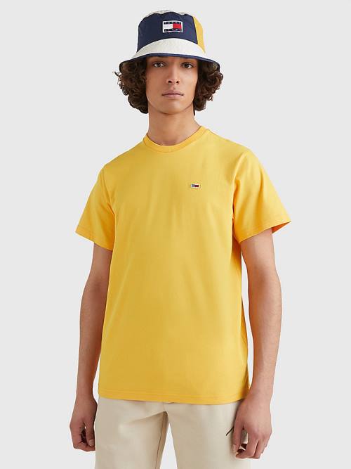 Yellow Tommy Hilfiger Classics Organic Cotton Men\'s T Shirts | TH681OTI