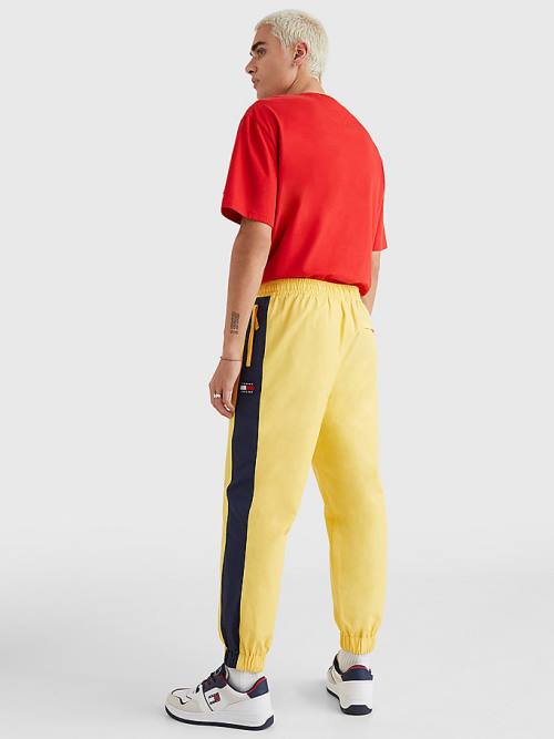 Yellow Tommy Hilfiger Colour-Blocked Cuffed Joggers Men's Pants | TH930JRE