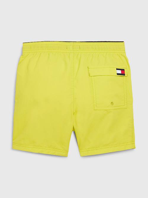 Yellow Tommy Hilfiger Colour-Blocked Mid Length Shorts Boys' Swimwear | TH268QDW