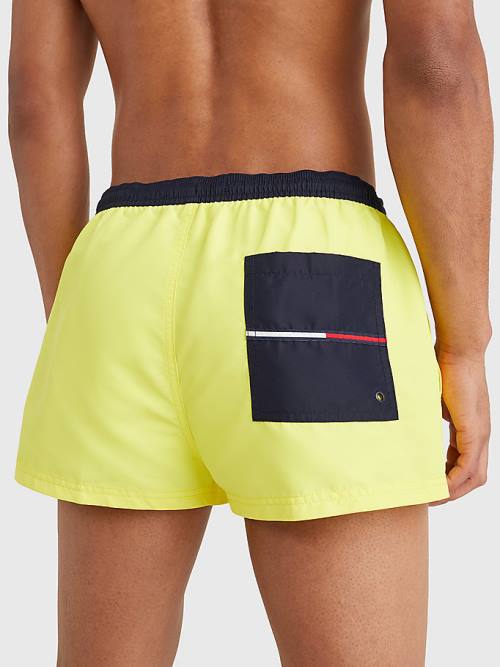 Yellow Tommy Hilfiger Contrast Pocket Short Length Shorts Men's Swimwear | TH409BTI