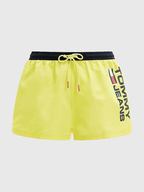 Yellow Tommy Hilfiger Contrast Pocket Short Length Shorts Men's Swimwear | TH409BTI