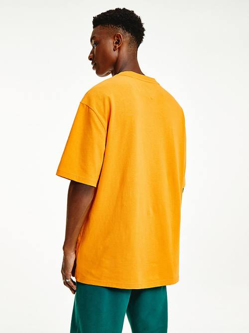 Yellow Tommy Hilfiger Crew Neck Men's T Shirts | TH027HDK