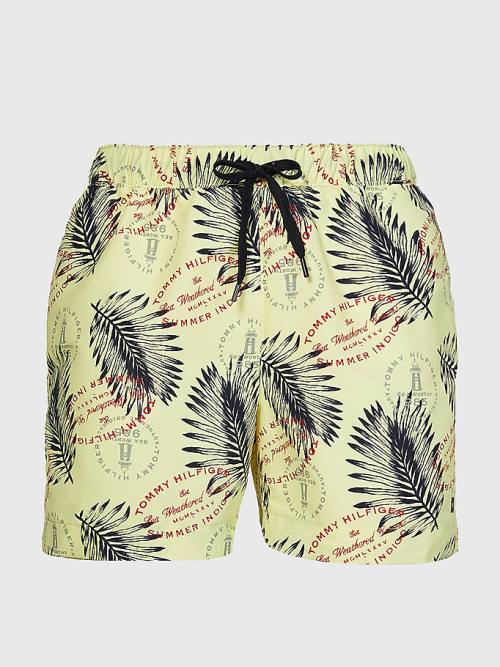 Yellow Tommy Hilfiger Drawstring Mid Length Shorts Men's Swimwear | TH164LYR