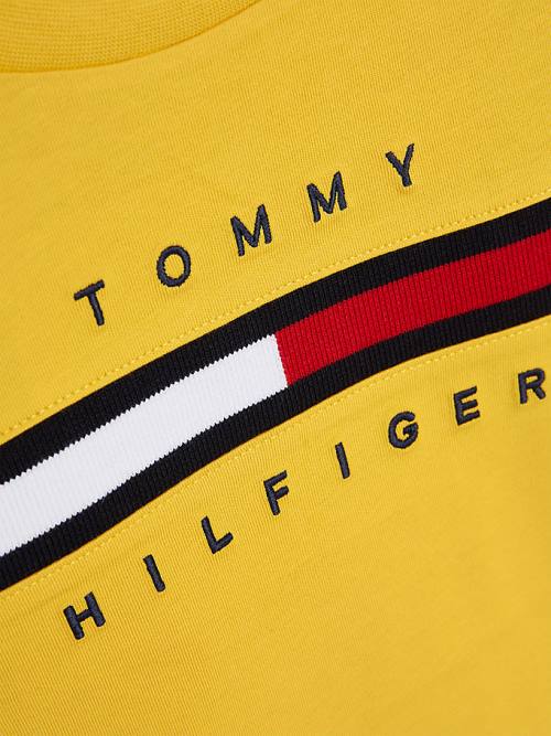 Yellow Tommy Hilfiger Flag Rib Insert Boys' T Shirts | TH867HJP