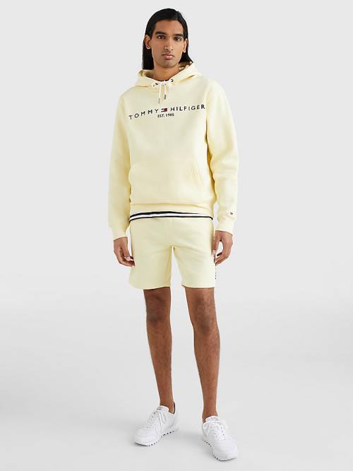 Yellow Tommy Hilfiger Logo Men's Hoodie | TH280EDN