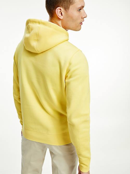 Yellow Tommy Hilfiger Logo Men's Hoodie | TH298VMT