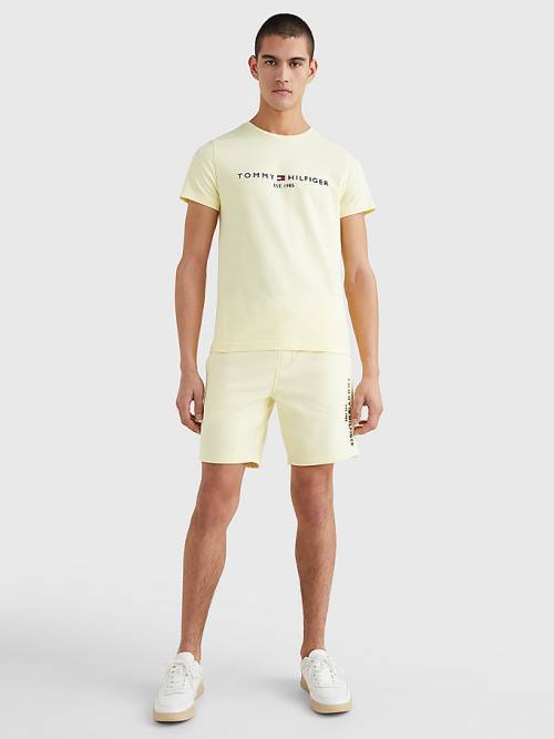 Yellow Tommy Hilfiger Logo Men's T Shirts | TH067JPL