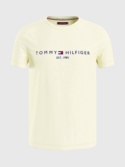 Yellow Tommy Hilfiger Logo Men's T Shirts | TH067JPL