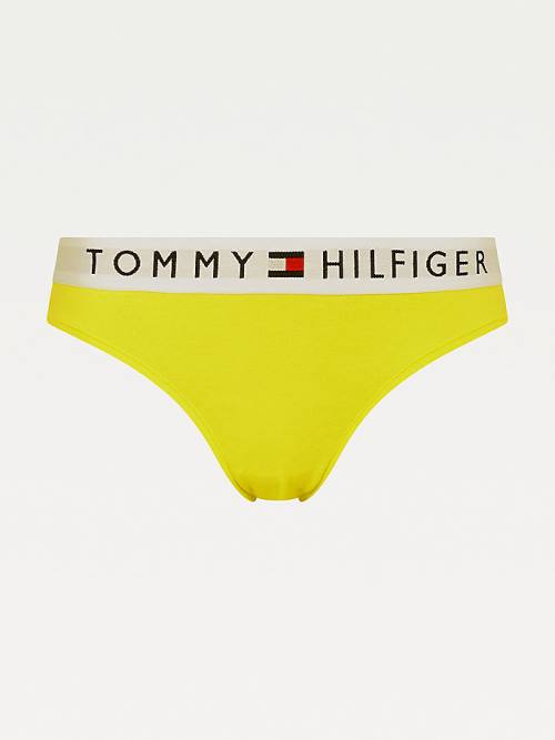 Yellow Tommy Hilfiger Logo Waistband Stretch Cotton Briefs Women's Underwear | TH079DAK