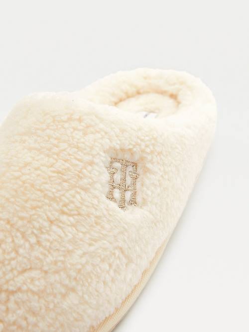 Yellow Tommy Hilfiger Monogram Fleece Home Women's Slippers | TH417DYM