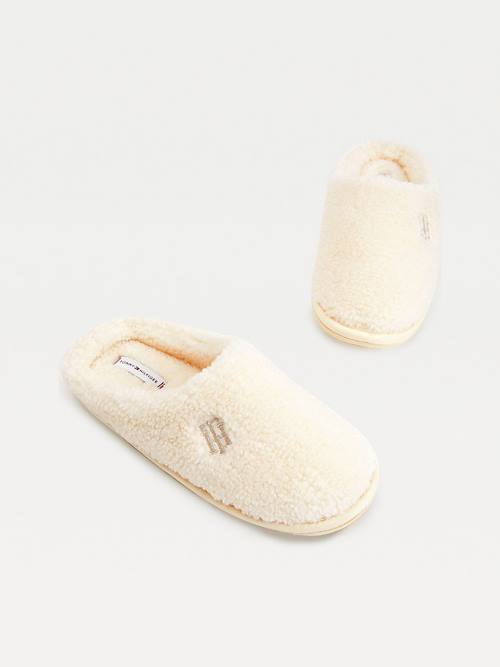 Yellow Tommy Hilfiger Monogram Fleece Home Women's Slippers | TH417DYM