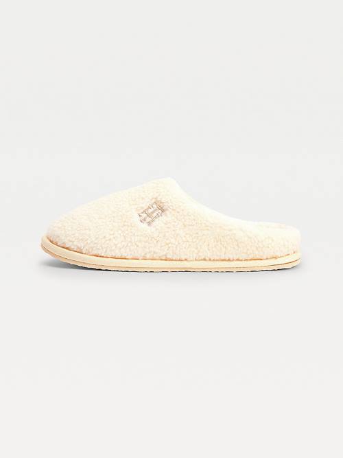 Yellow Tommy Hilfiger Monogram Fleece Home Women's Slippers | TH417DYM