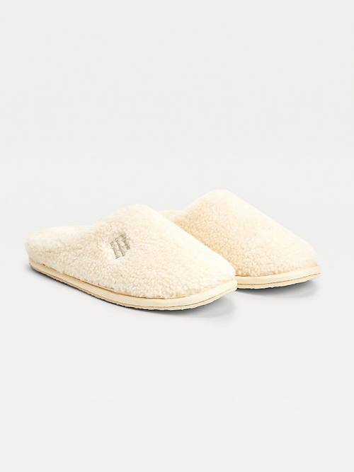 Yellow Tommy Hilfiger Monogram Fleece Home Women\'s Slippers | TH417DYM