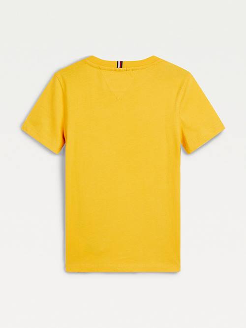 Yellow Tommy Hilfiger Organic Cotton Logo Boys' T Shirts | TH952NUO