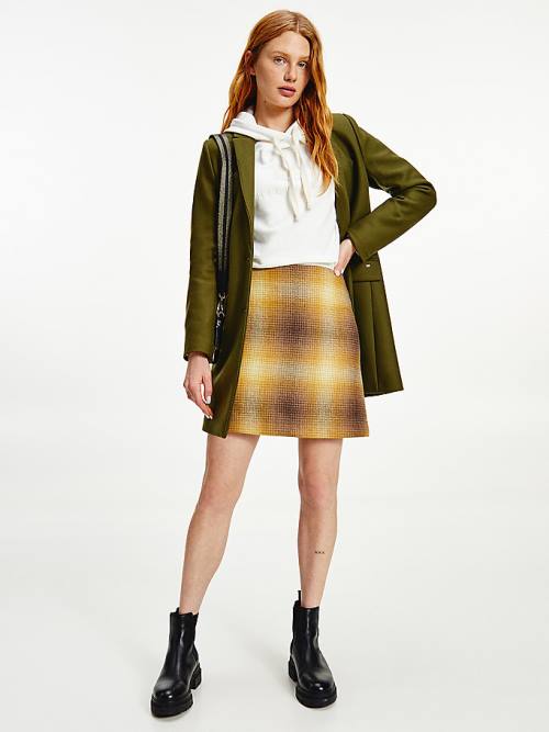 Yellow Tommy Hilfiger Shadow Check Mini Women\'s Skirts | TH637VHW