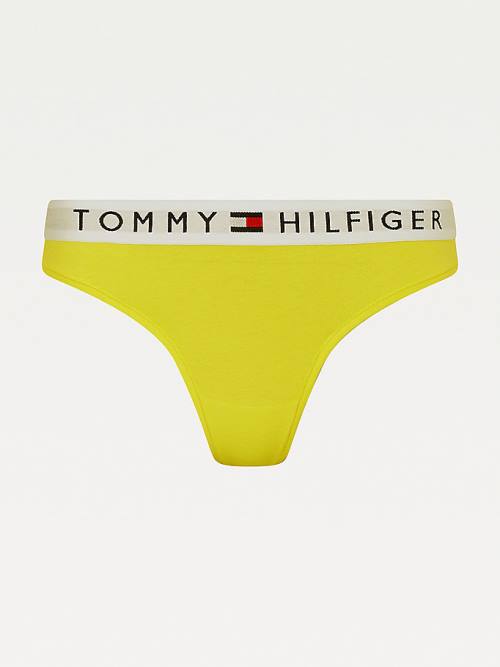 Yellow Tommy Hilfiger Stretch Cotton Thong Women's Underwear | TH914EBR