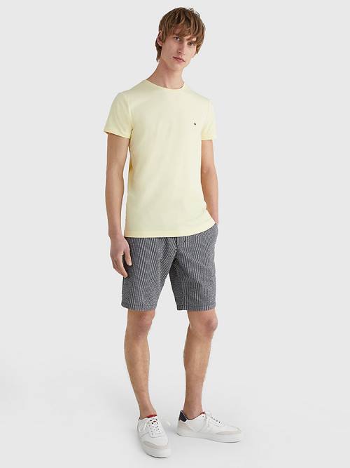 Yellow Tommy Hilfiger Stretch Organic Cotton Slim Fit Men's T Shirts | TH104GSU