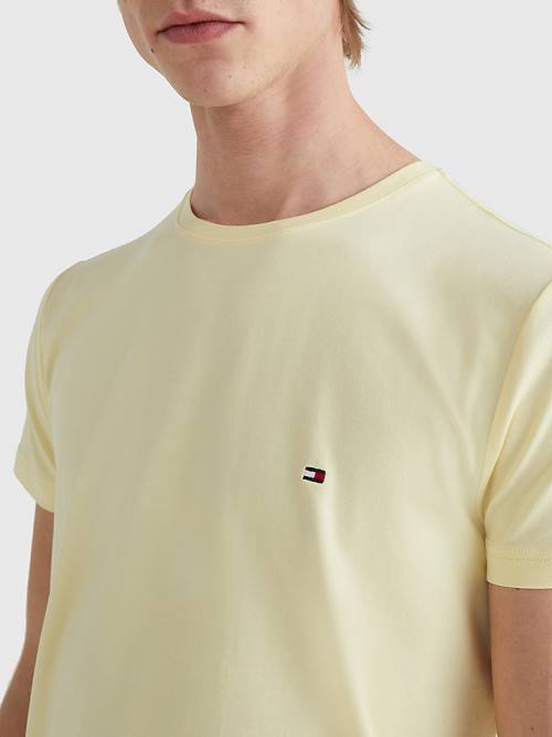 Yellow Tommy Hilfiger Stretch Organic Cotton Slim Fit Men's T Shirts | TH104GSU