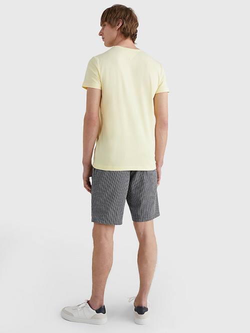 Yellow Tommy Hilfiger Stretch Organic Cotton Slim Fit Men's T Shirts | TH104GSU