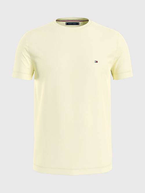 Yellow Tommy Hilfiger Stretch Organic Cotton Slim Fit Men's T Shirts | TH104GSU