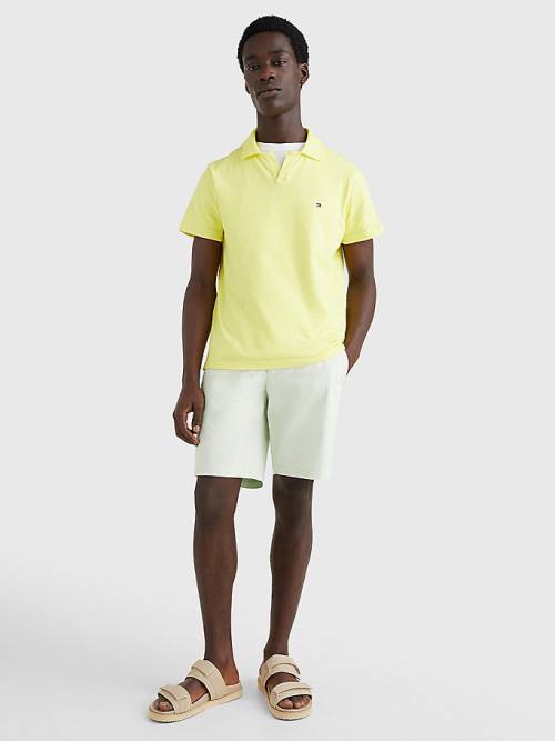 Yellow Tommy Hilfiger TH Flex Slim Fit Men's Polo Shirts | TH981WDJ