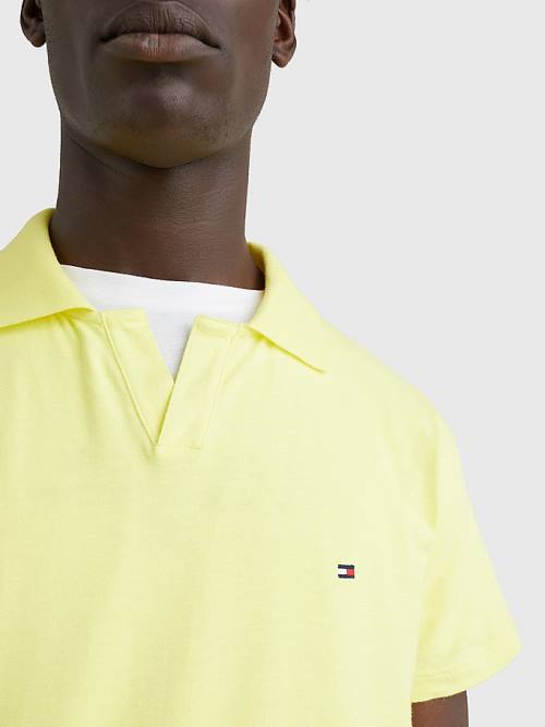 Yellow Tommy Hilfiger TH Flex Slim Fit Men's Polo Shirts | TH981WDJ