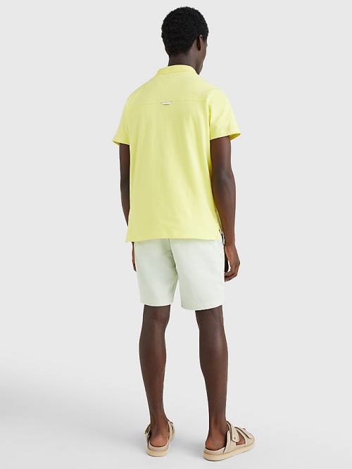 Yellow Tommy Hilfiger TH Flex Slim Fit Men's Polo Shirts | TH981WDJ