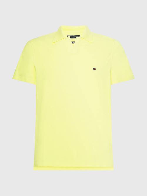 Yellow Tommy Hilfiger TH Flex Slim Fit Men's Polo Shirts | TH981WDJ