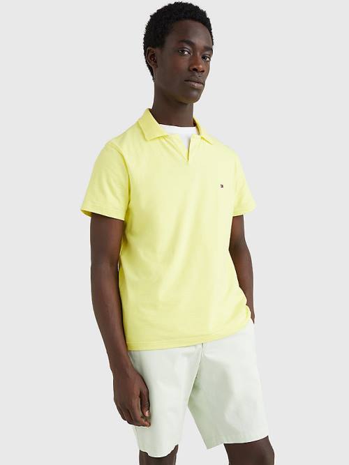 Yellow Tommy Hilfiger TH Flex Slim Fit Men\'s Polo Shirts | TH981WDJ