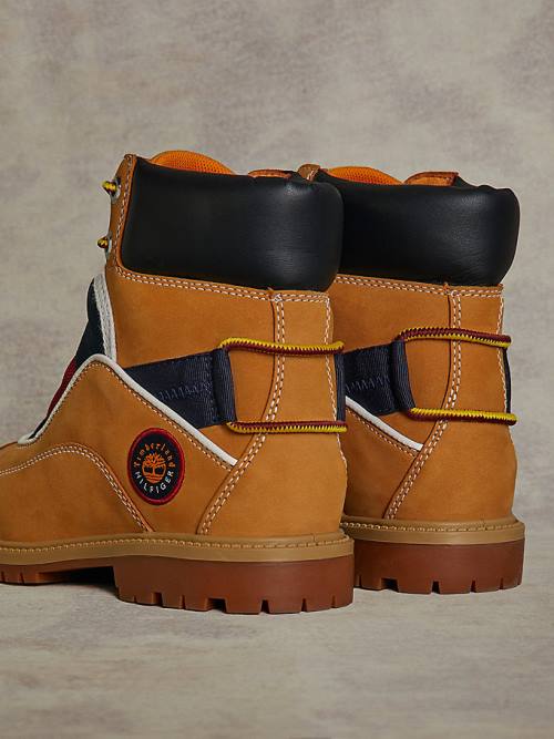 Yellow Tommy Hilfiger TOMMYXTIMBERLAND Remixed Signature C&S Men's Boots | TH578PJA