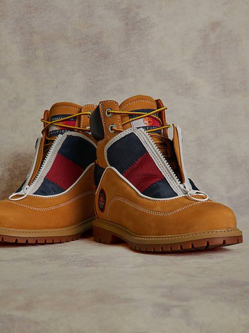 Yellow Tommy Hilfiger TOMMYXTIMBERLAND Remixed Signature C&S Men's Boots | TH578PJA