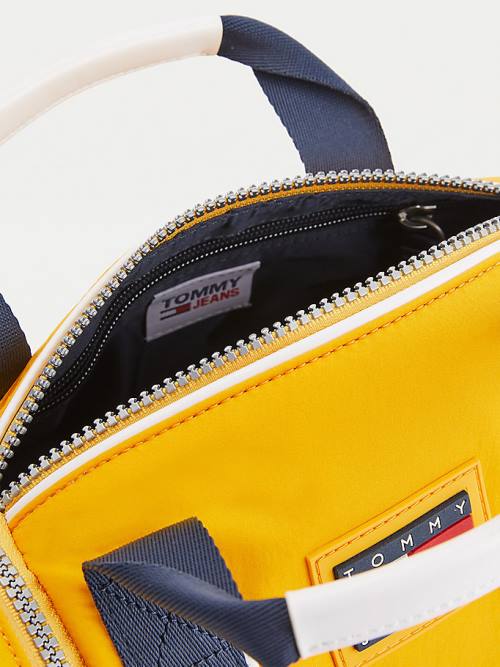 Yellow Tommy Hilfiger Tommy Badge Recycled Nylon Barrel Women's Bags | TH392YAH